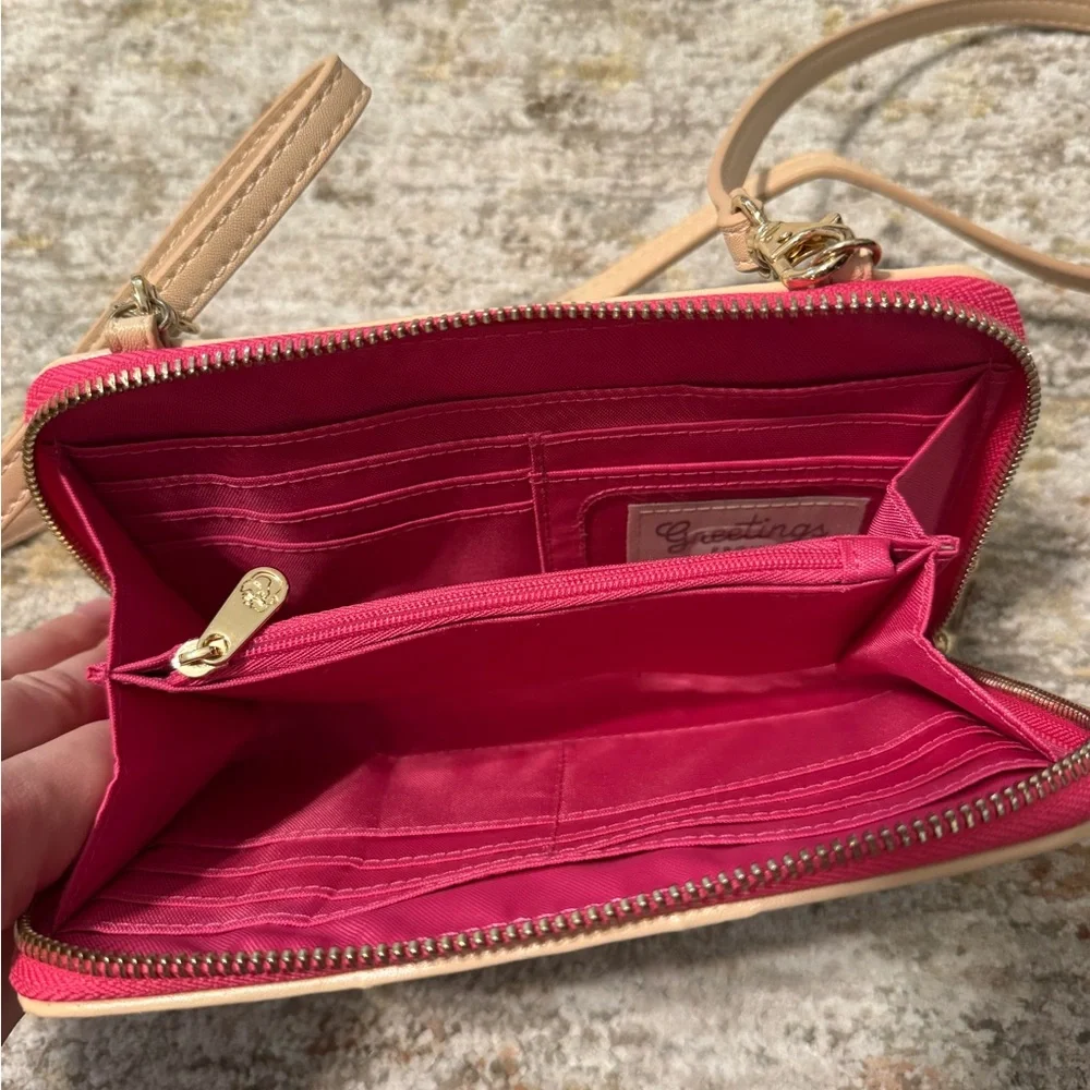 Spartina 449 Florida Map Crossbody Bag - Blue and Pink - Picture 3 of 3